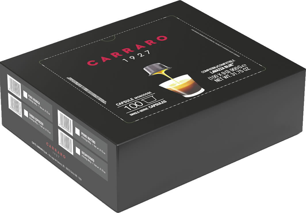 100 Capsule Caffe' Lavazza In Black, Monodose Intense Aroma