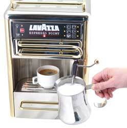 Espresso Point Matinee One-Cup Espresso Beverage System Chrome/Gold Stainless Steel By LAVAZZA