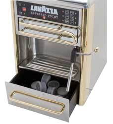 Espresso Point Matinee One-Cup Espresso Beverage System Chrome/Gold Stainless Steel By LAVAZZA